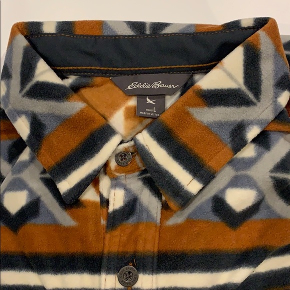 NWT Eddie Bauer Chutes Microfleece Shirt Toffee - Picture 3 of 6